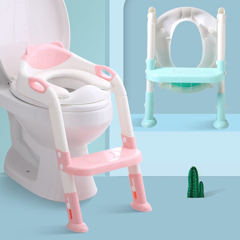 Baby potte træningssæder baby folde toilet træning potter børn sikkerhedshåndtag skål urinal potter med justerbar stige