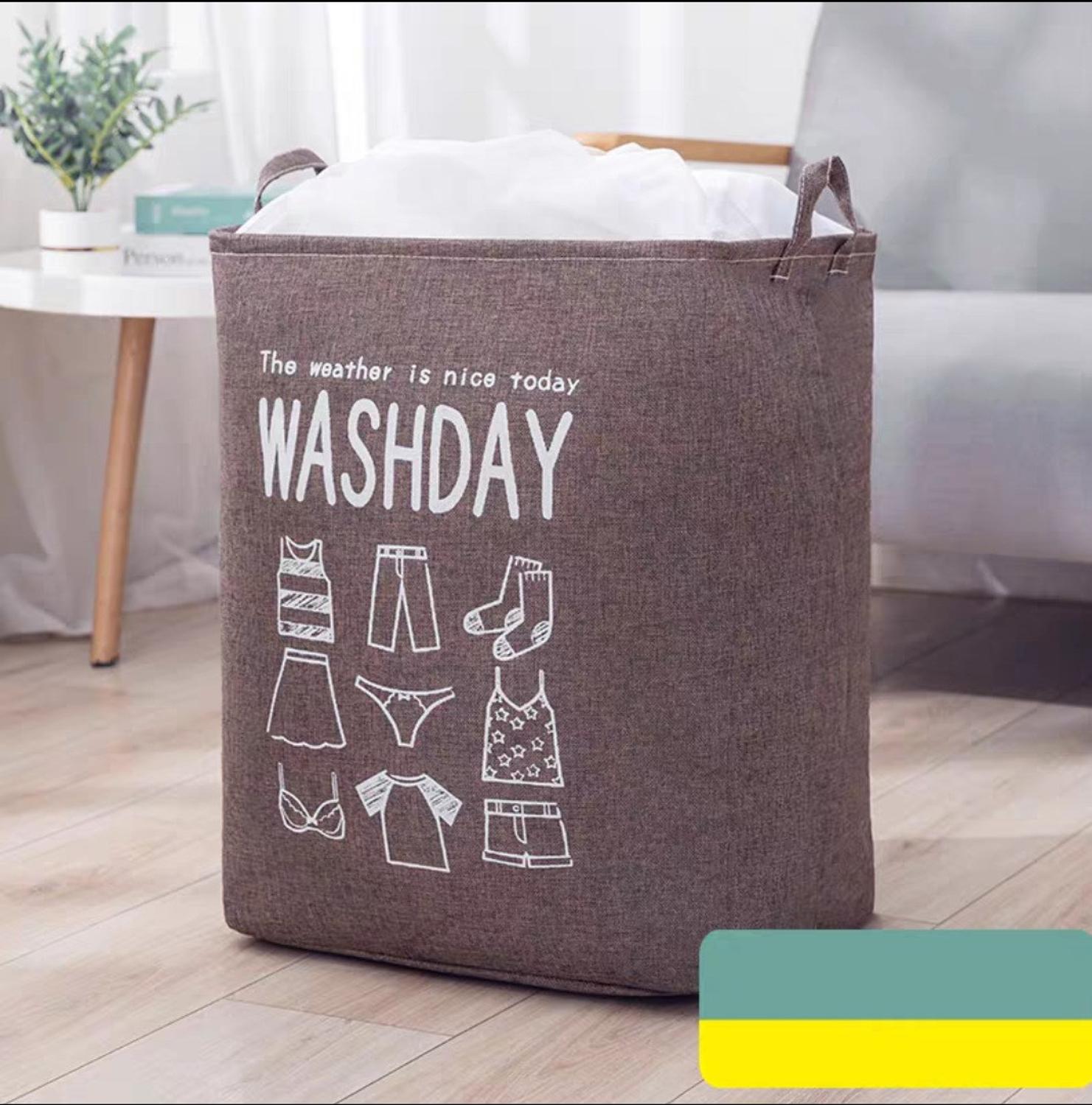 Katoen Linnen Kleding Opbergtas Trekkoord Garderobe Afwerking Zak Quilt Organizer Kleding Dampdichte Sorteren Tas Grote: B / about 43x53x33cm