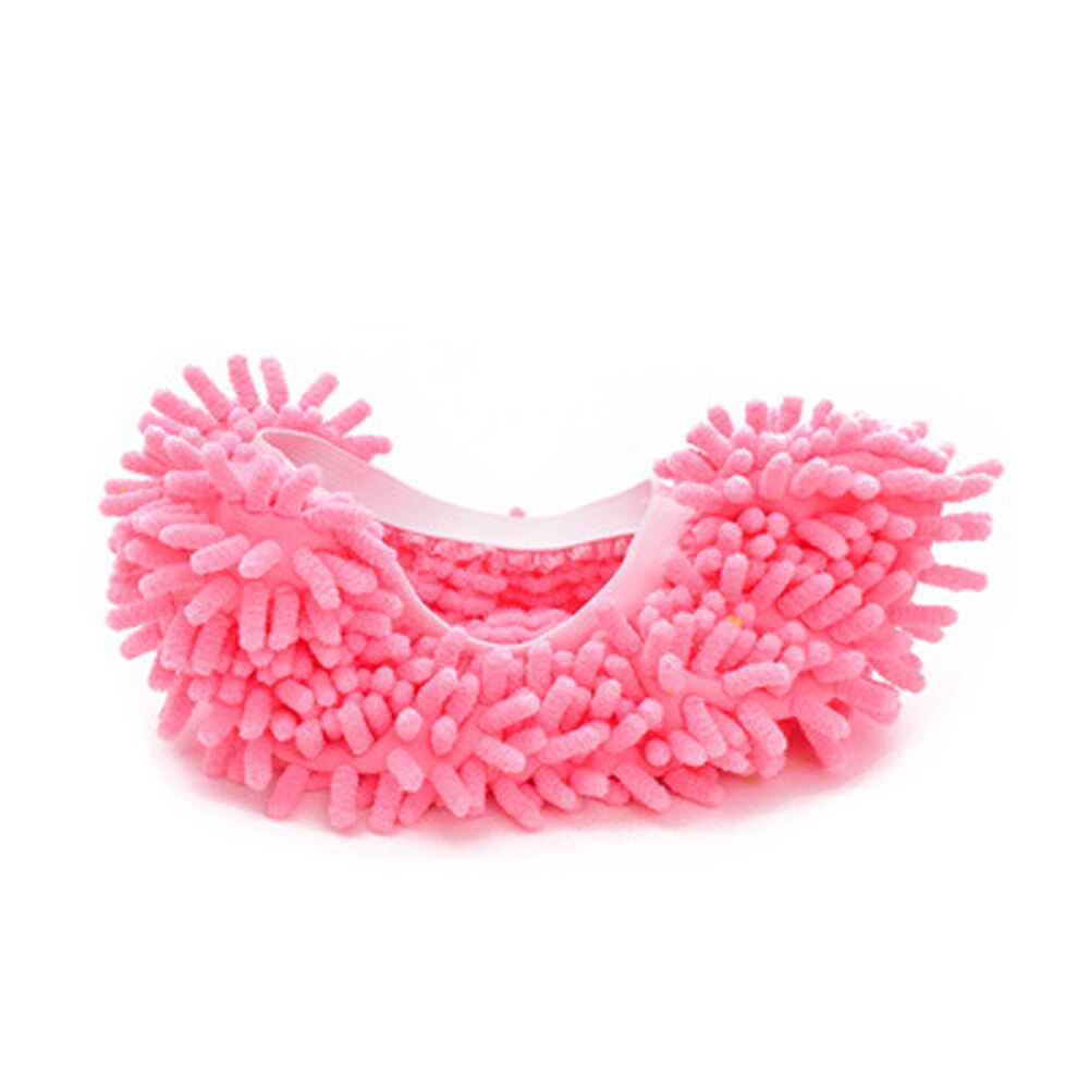 1PC Staub Mopp Slipper Haus Reiniger Faul Boden Abstauben Reinigung Fuß Schuh Abdeckung Mops Pantoffel UD88: Rosa