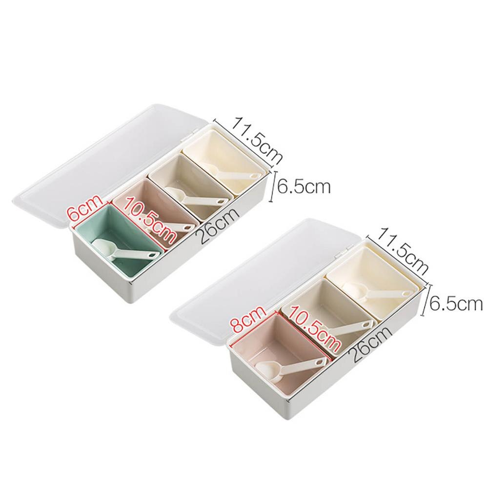 3/4pcs Spice Jars Seasoning Box Spice Container Case Set Salt and Pepper Storage Containers Box Kitchen Spice Organizer Case