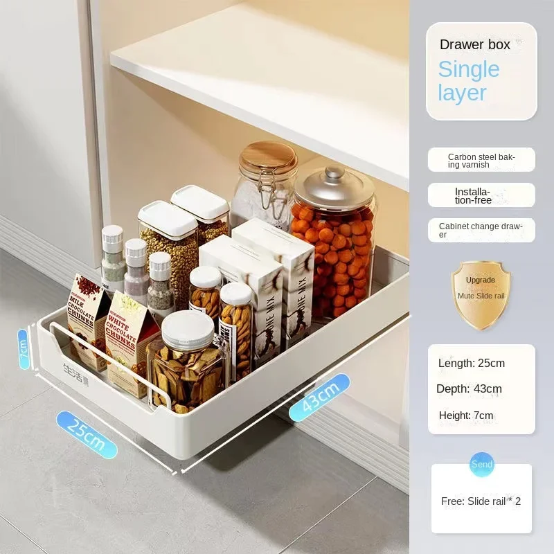 organizador de cocina extraíble, estante de almacenamiento con rieles deslizantes, tipo cajonera, cuenco, almacenamiento de platos, caja de especias, estante organizador, gabinetes: Verde claro