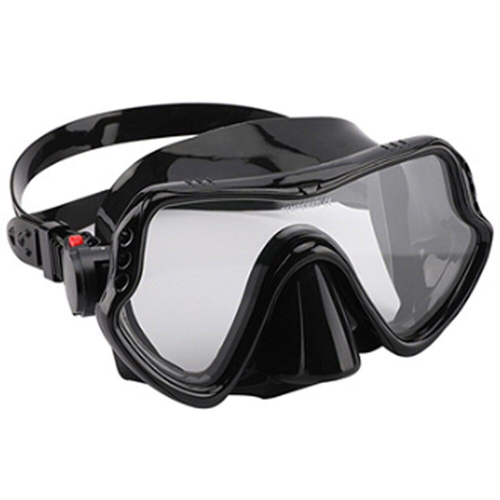 SFIT Swimming Goggles Underwater Anti Fog Half Face Nose Clip Glasses Diving Bikini Tempered Glass Lens Snorkel Goggles: Adult Black
