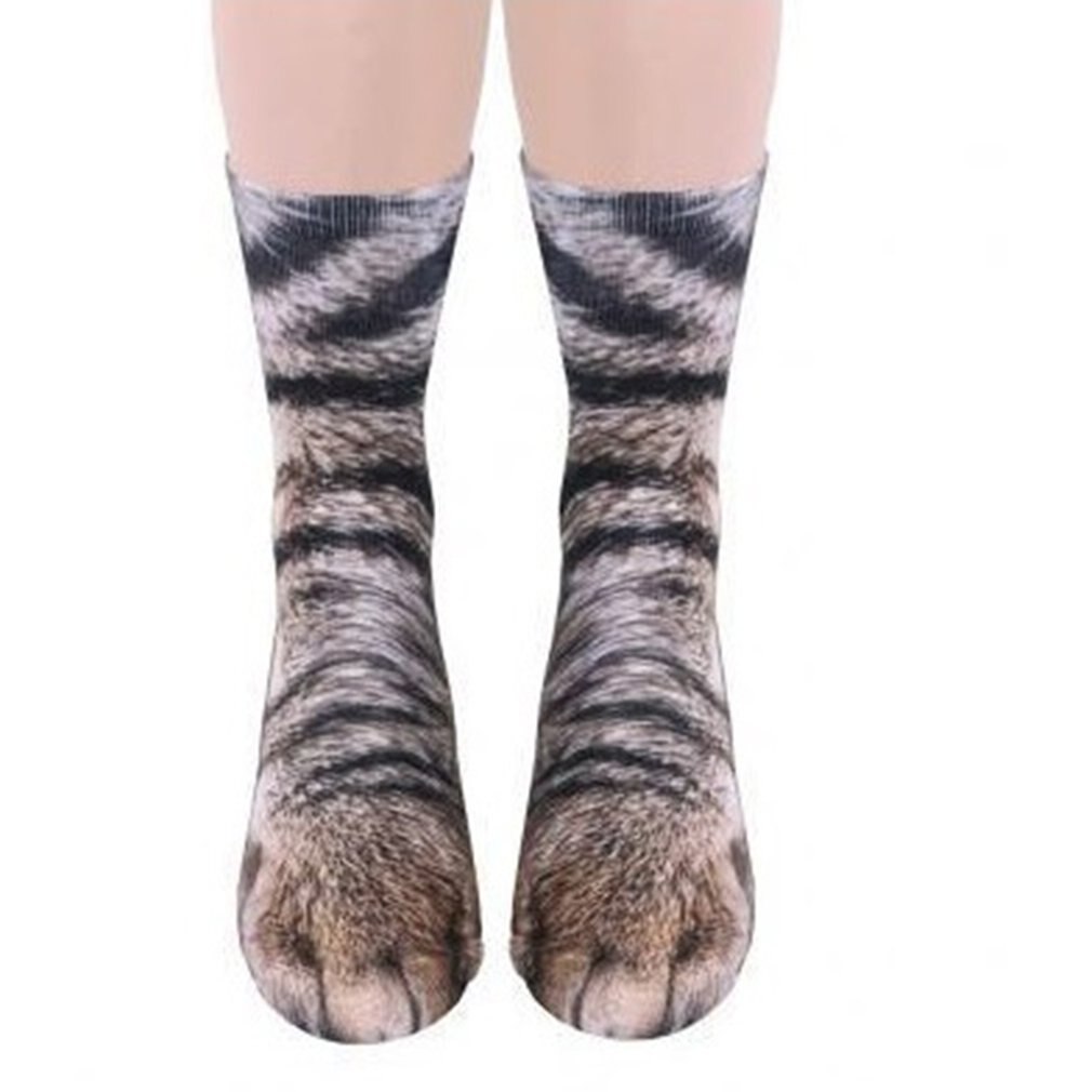 Unisex animal Claw Hoof pattern Sock 3D Printed Cotton Paw Adult Socks dog tiger cat Animal Foot Socks: Cat / For Kids