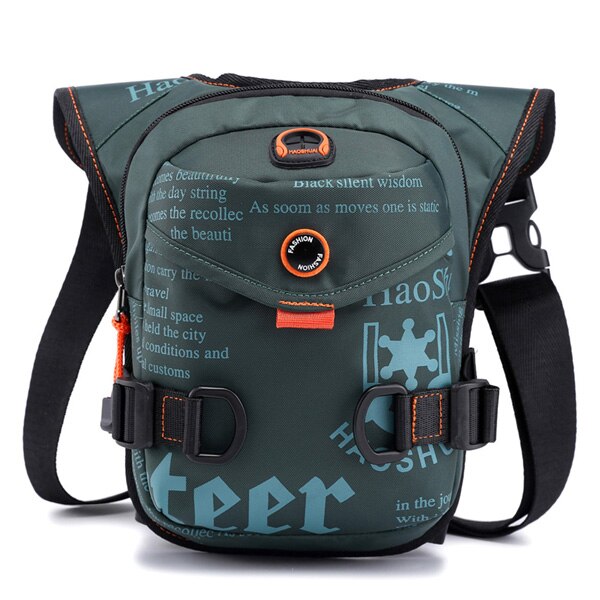 Bolsa cartuchera de nailon para hombre, riñonera cinturón de cadera, bolsos de hombro tipo bandolera para montar en motocicleta: Deep Green
