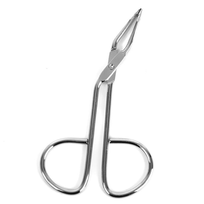 Stainless Steel Scissors Shaped Eyebrow Tweezer Clip (Silver)