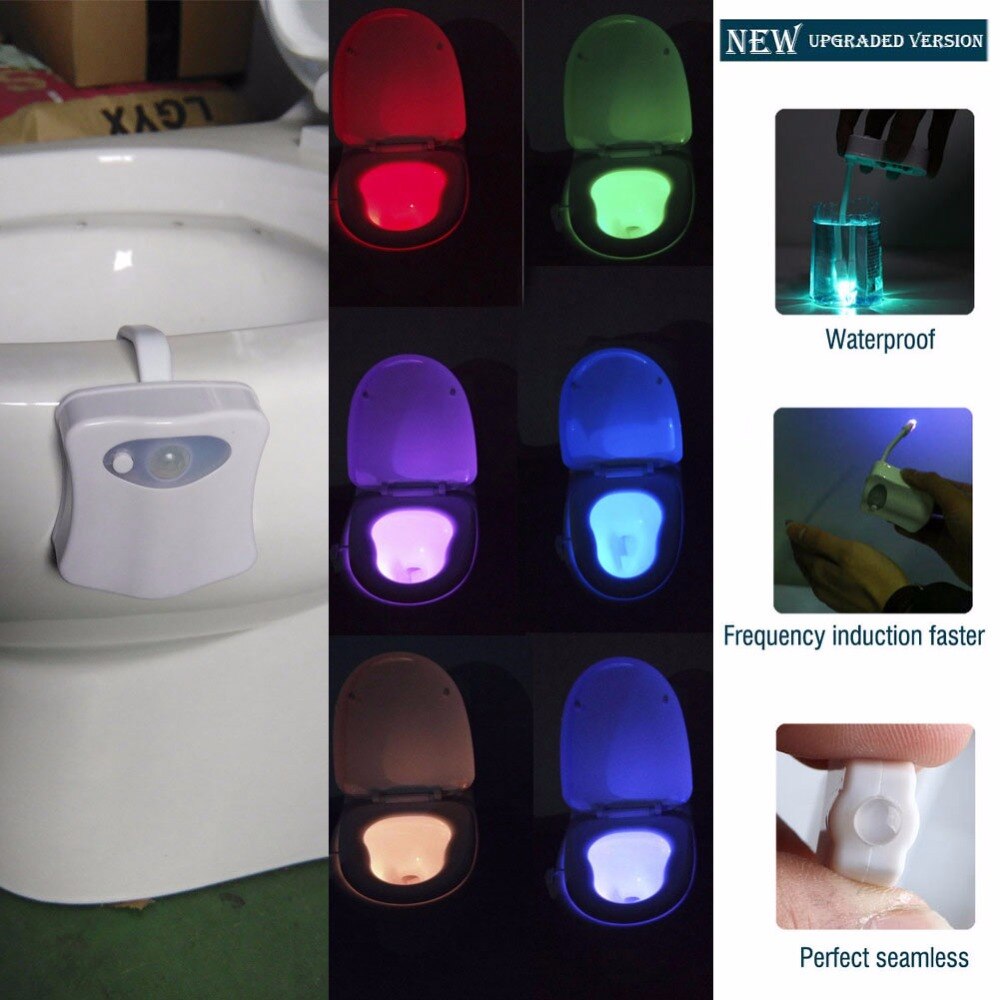 10PCS 8Color Motion Sensor LED Light Bowl Human Body Induction Toilet Light Night Glow Bowl Illumibowl Potty Backlight Seat Lamp