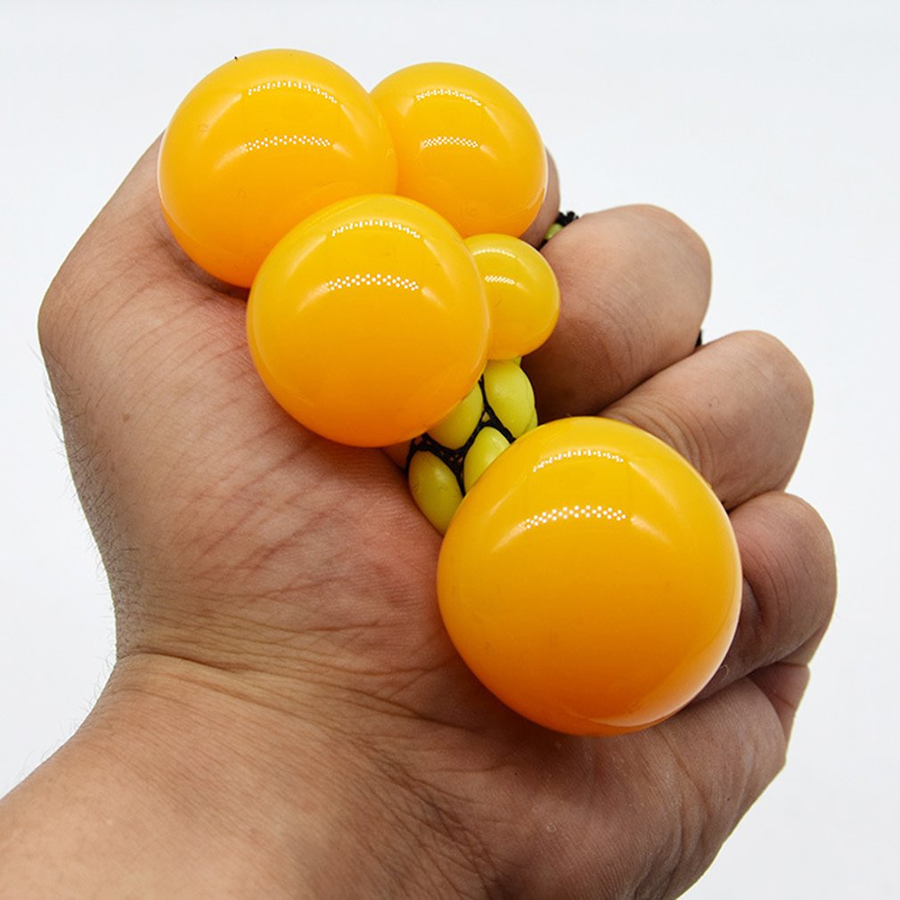 1Pc 4 cm Mesh Ball Grape Squeeze Toy Stresses Reliever Squeeze ToysChild Adult Hand To Knead Novelty Sensory Fruity Play Toys Ra