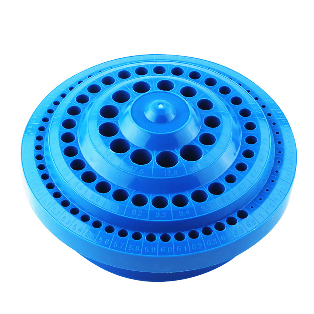 Round Shape Plastic Drill Bit Storage Case Drill Bits Empty Storage Box Stand Blue Hole Bore Organizer Manicure Accessories