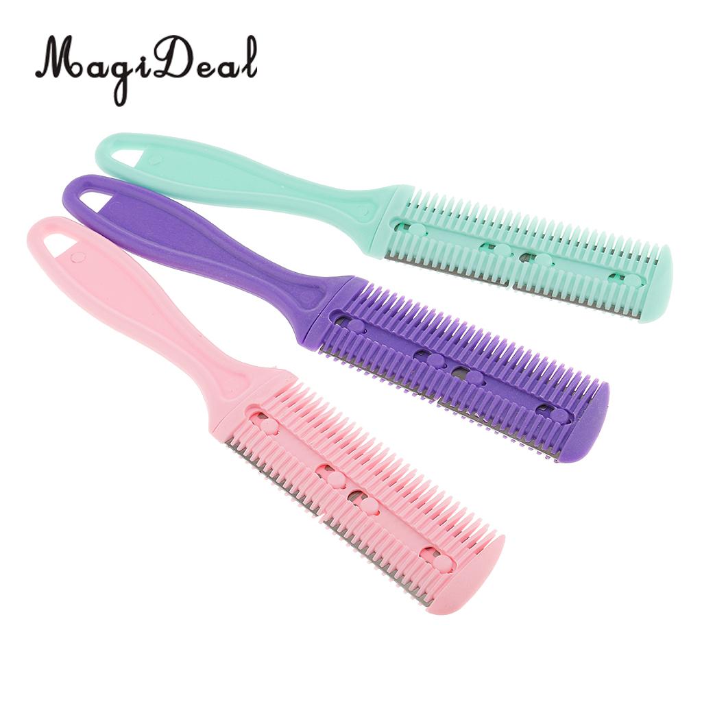 Hair Cutter Thinning Shaper Comb Razor Blades Trimmer Barber Remover Tool randomly Color stainless steel