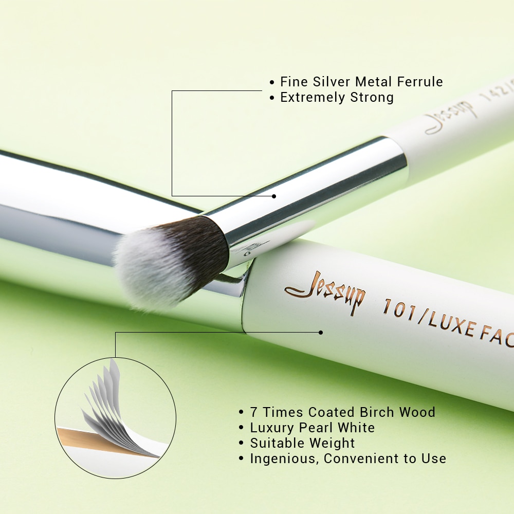 Jessup kwastenset 25-delig Professionele make-up kwastensets Foundation Make-up kwast beauty Tool Poederblush Parelwit/zilver