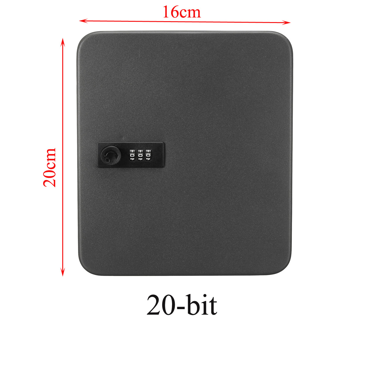 Security Car Combination Lock Metal Storage Cabinet Wall Mounted Key Safe Box Lockable Home Office Password Organizer: 20-bit black