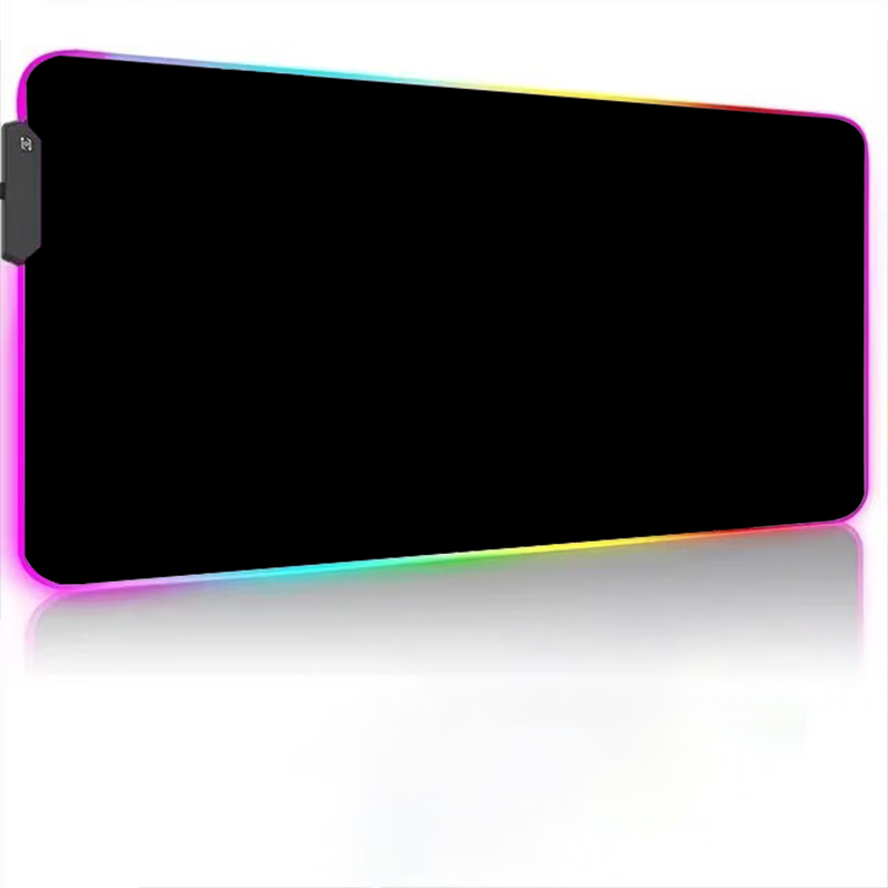 Weißes und schwarzes LED-Mauspad, RGB-Spielen-Mauspad, Spielzubehör, hintergrundbeleuchtete Schreibtischunterlage, Computer-Tastatur, Mäusematte, XXL, großes Mauspad: M / WEISS