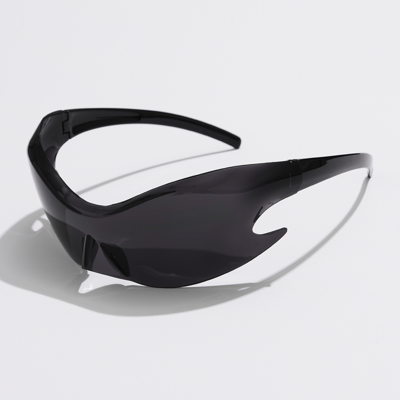 Luxury Brand Sports Punk Y2K Sunglasses Women Men Unique Goggle One Piece Sun Glasses For Male Cycling Hip Hop Shades UV400: black