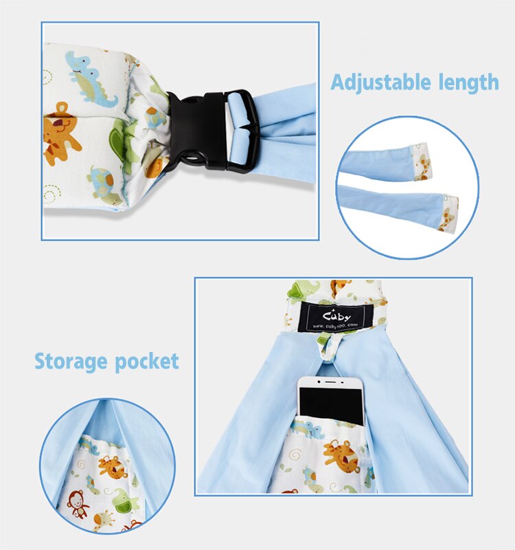 CUBY-bandolera con estampado frontal para bebé, envoltura de algodón para la guardería suave, ergonomía para recién nacidos y lactancia, 30KG,