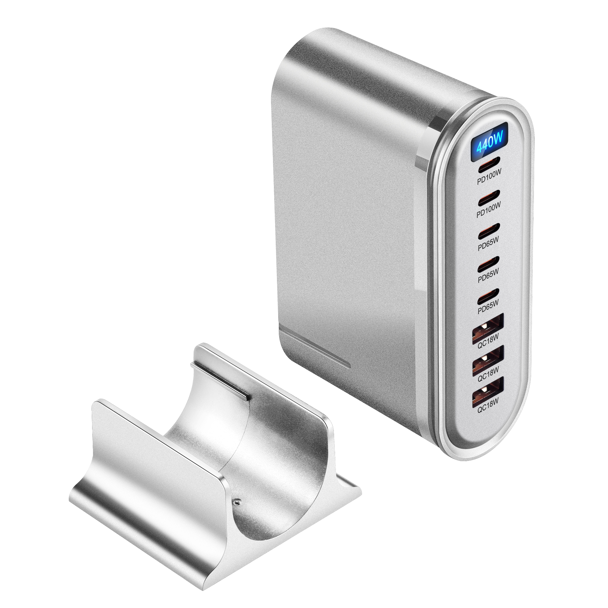 440w- scherm galliumnitride oplader multi-port usb snellader 5c 3a krachtige desktop laadstation