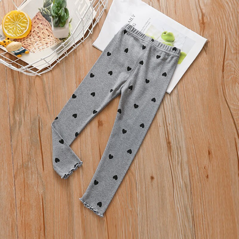 Leggings pour filles, pantalons moulants, imprimés à pois, extensibles, à motifs en coton, vêtements pour enfants, collection printemps et automne: GRIS / 3T
