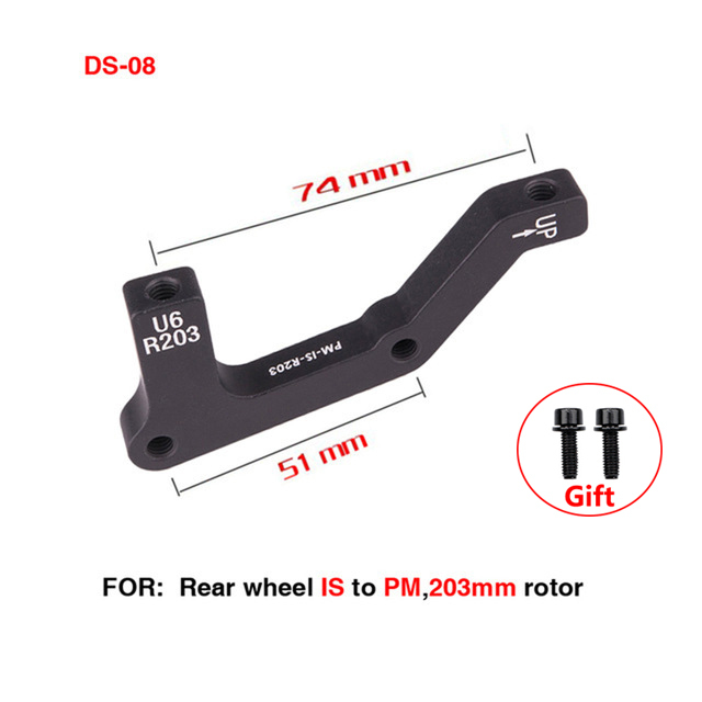 Fahrrad-Scheibenbremsscheiben-Montageadapter, MTB, ultraleichte Halterung, IS PM A B auf PM A, Fahrrad-Scheibenbremsen-Adapter für 140 160 180 203 mm: Licht Gelb