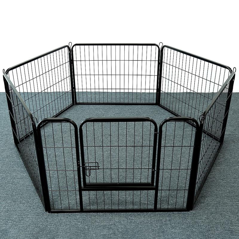 Foldable Pet Dog Fence Gates For Dog Cat Security Guard Install Easily Enclosure Dog Fences Puppy Kennel House Dog Supplies HWC