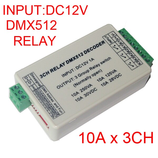 3CH DMX512 Relay, 3 Way Dmx Relay Switch, Can Control 220V Intelligent Switch