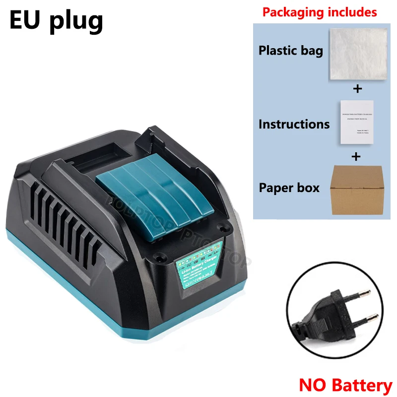 Snellader DC18RC geschikt voor MAKITA lithiumbatterij elektrisch gereedschap 14.4-1 8V 60W 2A lader BL1815N/BL1820B/BL1830B/BL1840B: Zilver