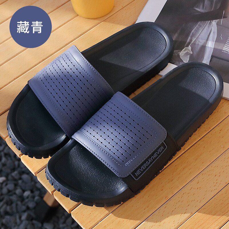Pantofole da spiaggia da uomo pantofole moda all'aperto estive comode morbide suola in EVA pantofole da bagno per interni infradito antiscivolo per la casa: Navy / 44-45