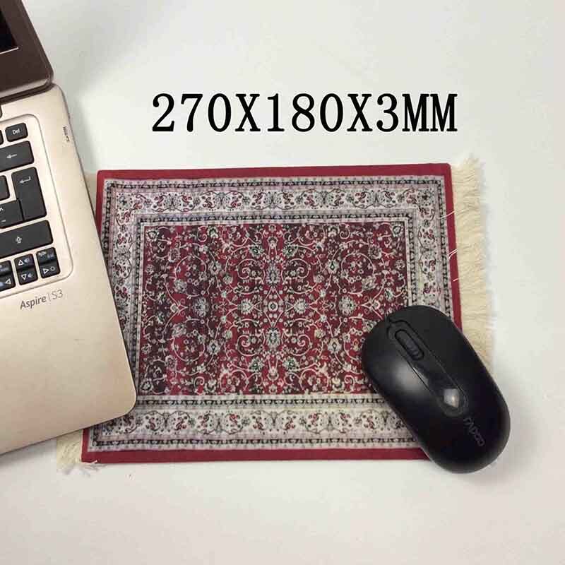 MRGLZY Mini Carpet Persian Weaving Pad Mouse Pad Carpet Big Pattern Cup with Side Home Office Desk Decoration Craft Retro Style: 270X180X3MM-36