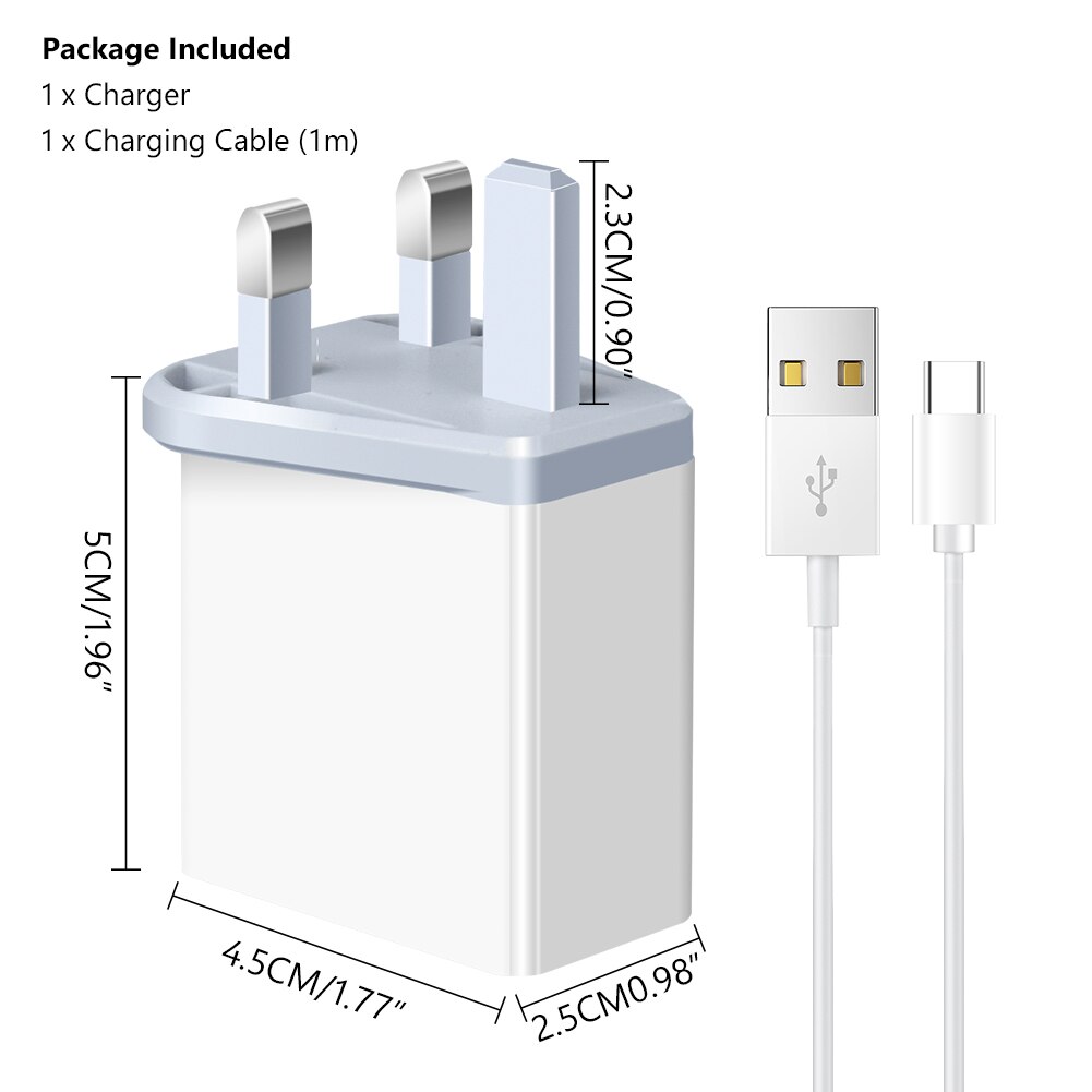 QC 3.0 USB Wall Chargerpower Fast Charging Charger Phone Adapter Portable Wall Mobile Phone Charger UK Plug For Tablet IPad: 1Charger 1Type-C / 4U