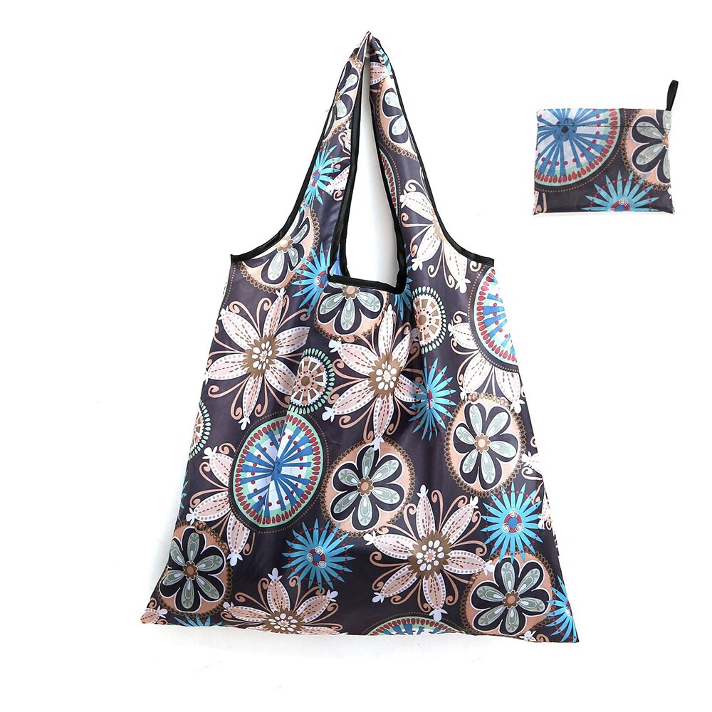 Reusable Eco-Friendly Grocery Foldable Shopping Bags Women Large Size Premium Slight Duty Folding Tote Bag With Handle: H