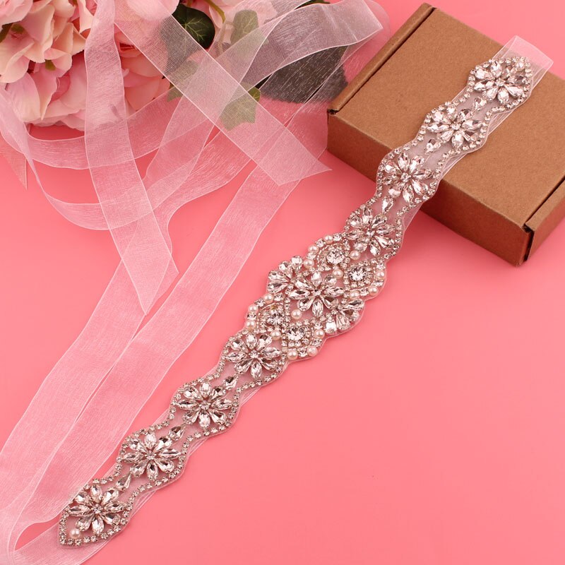 Pas z kryształkami pas ślubny pasek do sukni ślubnej pasek damski wesele pas akcesoria ślubne