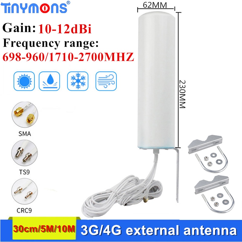 5M 10M Externe Antenne 4G Router Antennes Sma CRC9 Omni Antenne 3G TS9 Dual Connector Lange kabel Voor Huawei Zte Routers Modem