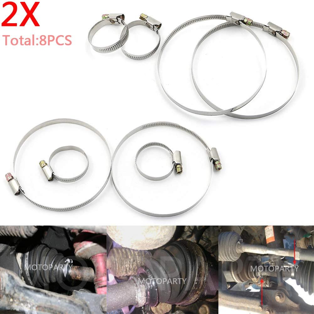 8 Piece Cage clamp stainless CV Axle Repair Clamps Kit for Leaking Boots after Lift Kit for Toyota FJ Cruiser 2007 -