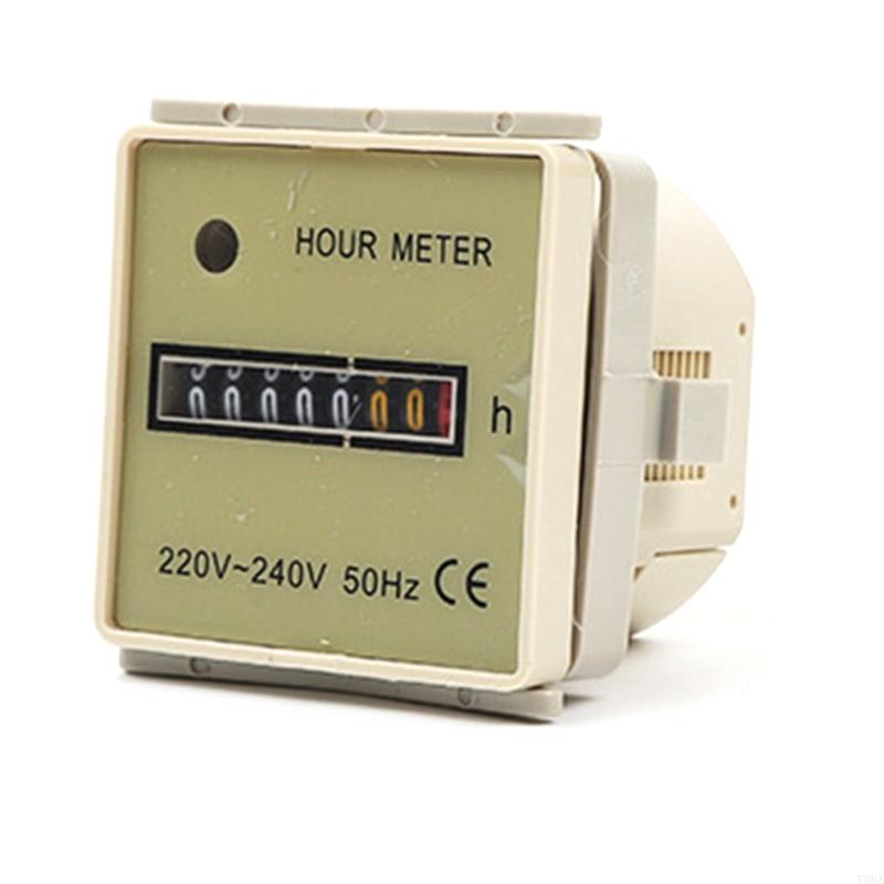 Industrial Hour Meter 220V-240V 50Hz Timers Counter Air Conditioner Hourmeter Timing Gauge for Air Conditioning Machinery