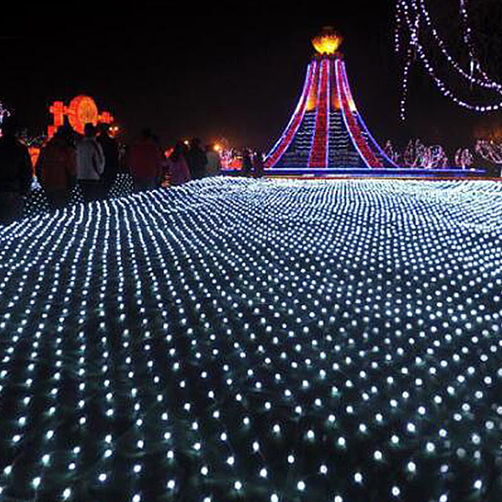 2x 2/3x2m LED guirlande fée lumières maille Net chaîne lumières extérieur étanche décorations de noël pour la maison mariage jardin fête