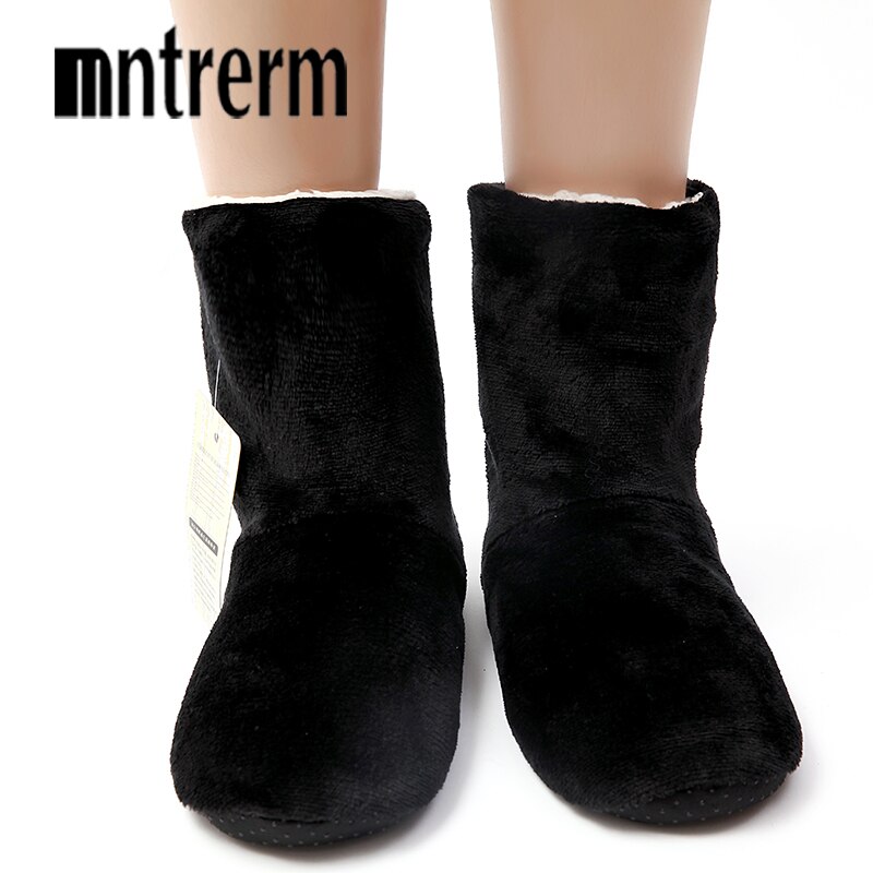 Mntrerm Men Style Plush Warm Home Slippers Winter Solid Soft Flats Indoor Man ShoesComfortable Seven Color Slippers