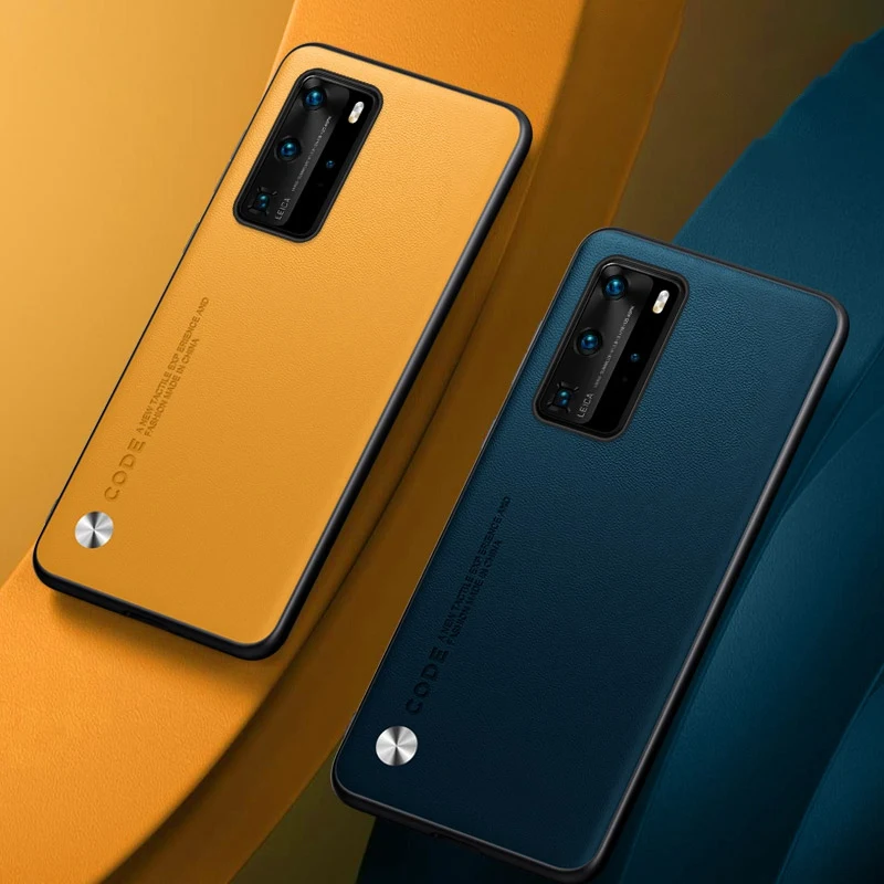 Luxus Pu Ledertasche für Huawei P40 Pro plus Rückseite matt Silikon Voll schutz Handy hülle für Huawei P40 Lite 5g 4g