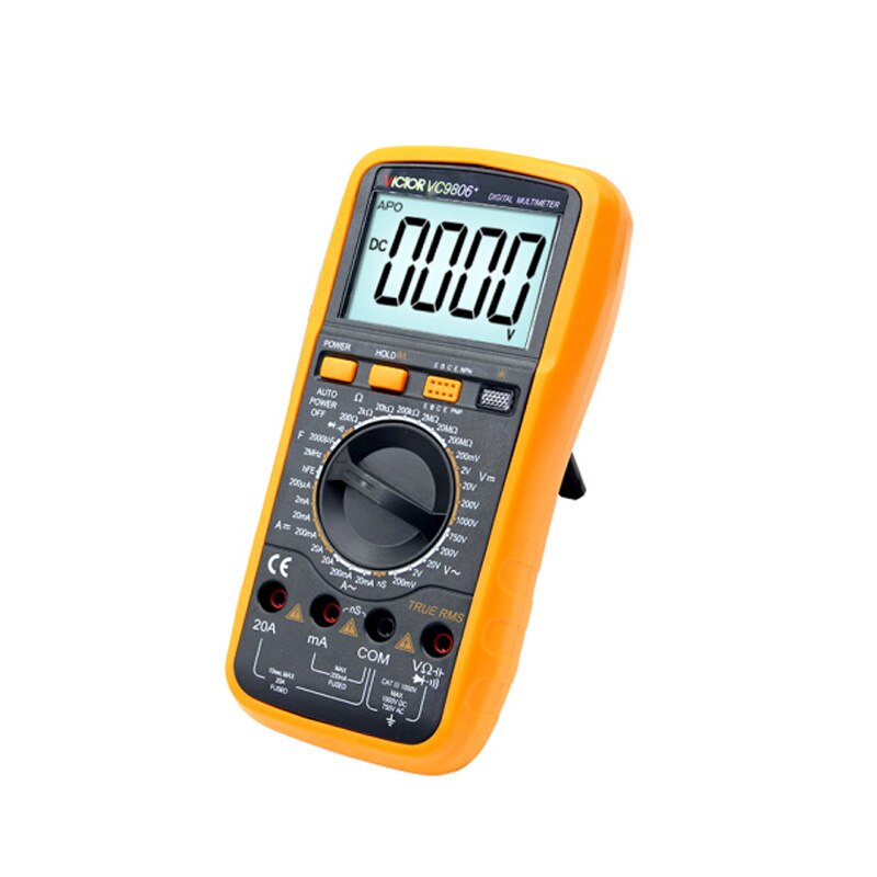 VICTOR VC9806+ Digital Multimeter DMM Ammeter Voltmeter Ohmmeter w/ Capacitance Frequency & hFE Test
