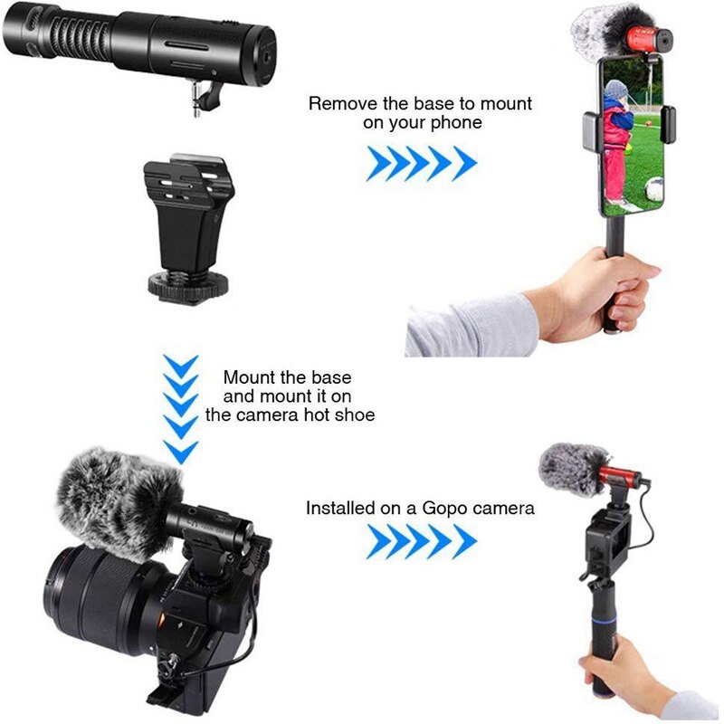 MIC-07 Pro Metal Microphone Mobile Phone Live Mic Portable for Film and Television Interview Recording