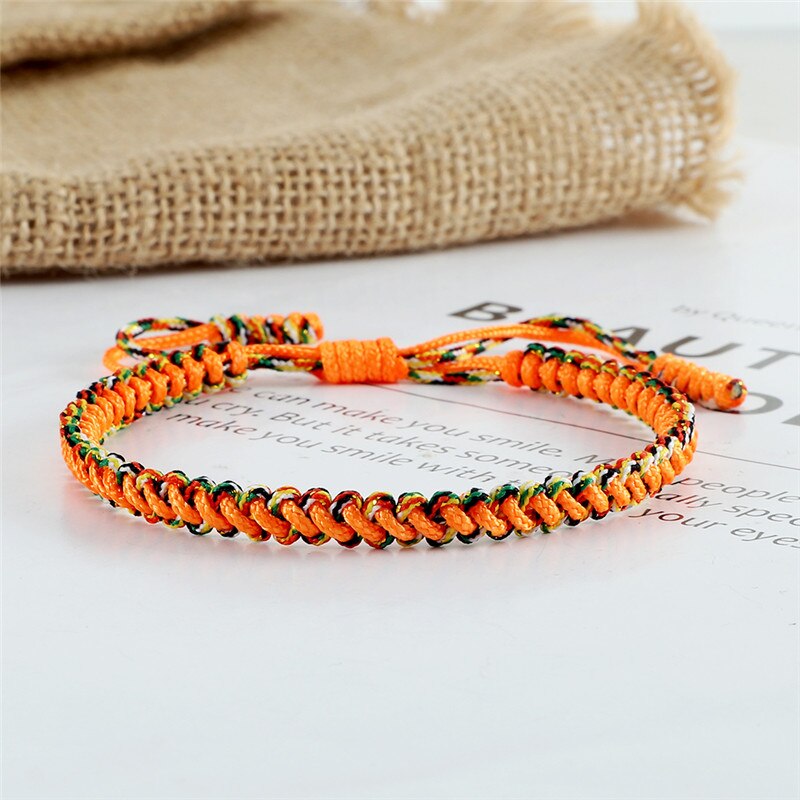 Bracelet bouddhiste tibétain Original réglable à la main porte-bonheur breloques femmes fil Bracelets et Bracelets pour hommes Couples bijoux