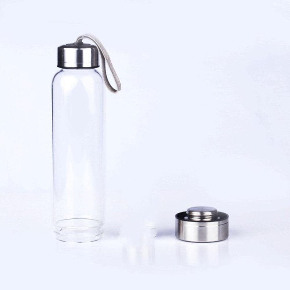 Glas Sport Water Fles Met Beschermende Zak Transparant 304 Rvs Cup Drinkglas Outdoor Activiteiten Fles