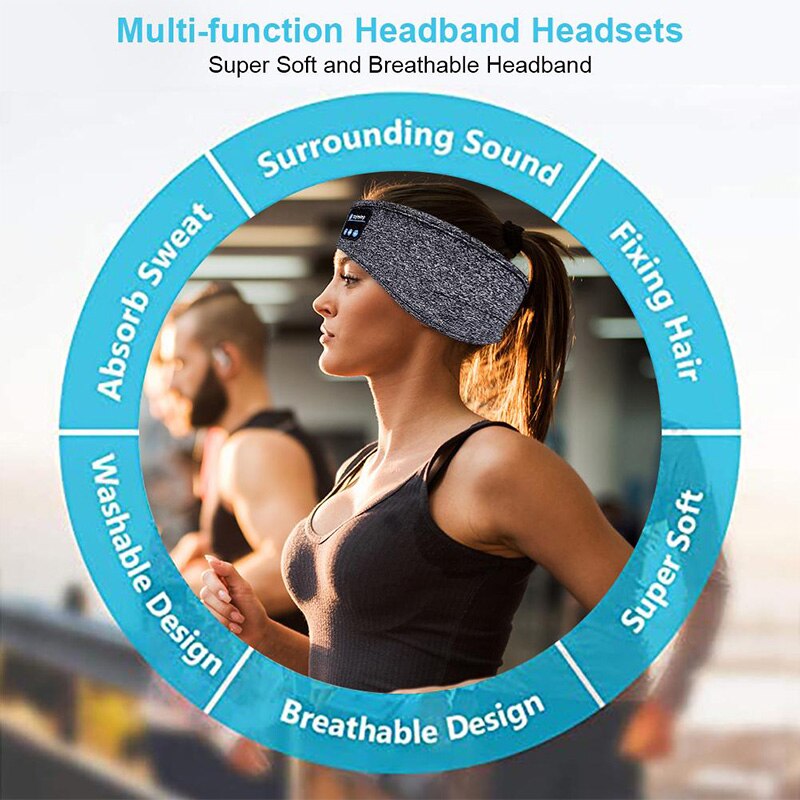 Wireless Bluetooth Kopfhörer Schlafen Band Musik Kopfhörer Weiche Elastische Komfortable Auge Maske Schlaf Headset