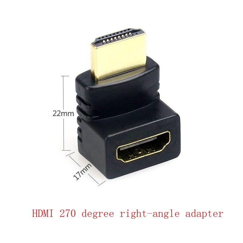 HDMI 90 gradi ad angolo retto adattatore HDMI 270 gradi HDMI maschio a femmina HDMI connettore a gomito: 270 grado adattatore