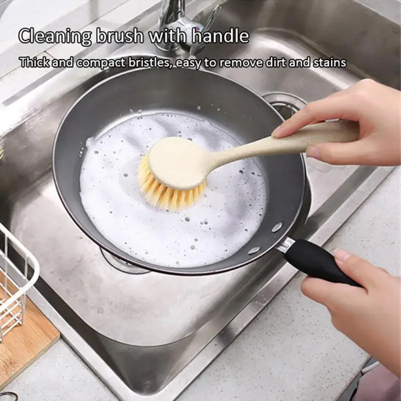 1pc Küche Reinigung Pinsel Langen Griff Pfanne Topf Pinsel Multifunktionale Platte Schüssel Geschirr Waschen Pinsel Fleck Entfernung Werkzeuge