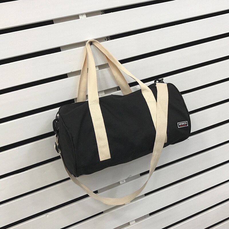 Nuovo Stile Sacchetto di Ginnastica di Sport degli uomini E delle Donne Cilindro borsa A Tracolla A Mano Borsa Da Viaggio Borsa Da Viaggio Cinghia Scarpe Bit: Black