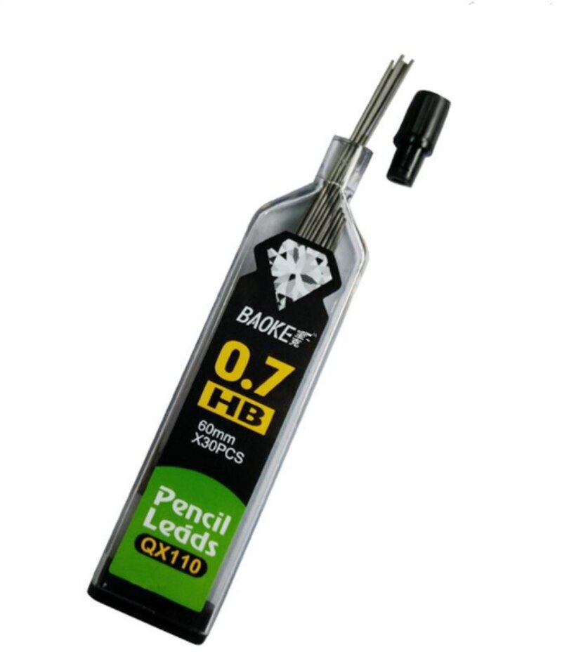 30Pcs/Fles Automatische Potlood 2B 2H Hb Potlood Refill 0.5 Mm/0.7Mm/0.9mm Potlood Refill Student Schrijven Office