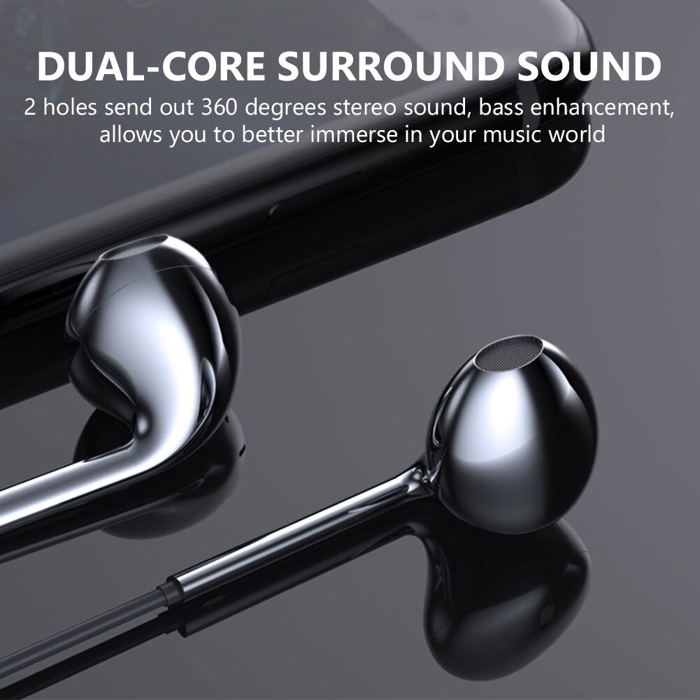 Quad-core Stereo 3.5mm Wired Headphones In-ear Earphones With Mic High Bass Earbuds For IOS Android Phone Wire Stereo Headset