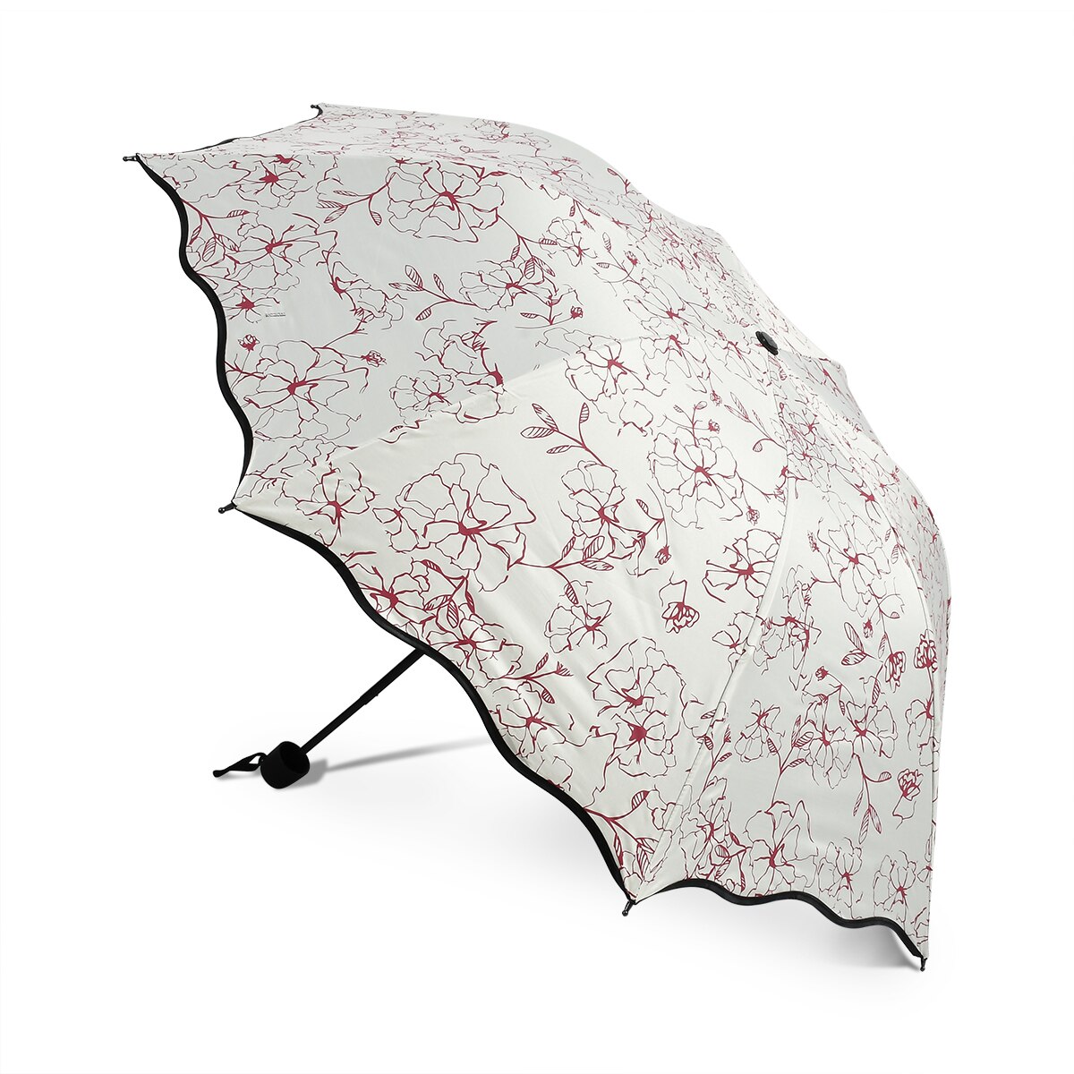 Regenschirm UV Schutz frauen Sonnenschirm Falten Regenschirm Winddicht Regenschirm Reisen mit Hibiskus Blumen Auf Baldachin
