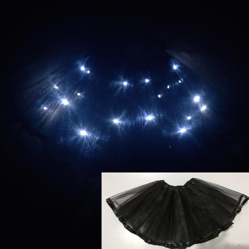 Jaar licht led meisje kinderkleding tutu rok prinses feest tutu's tule pettiskirt kind ballet dans kerst paars: Zwart