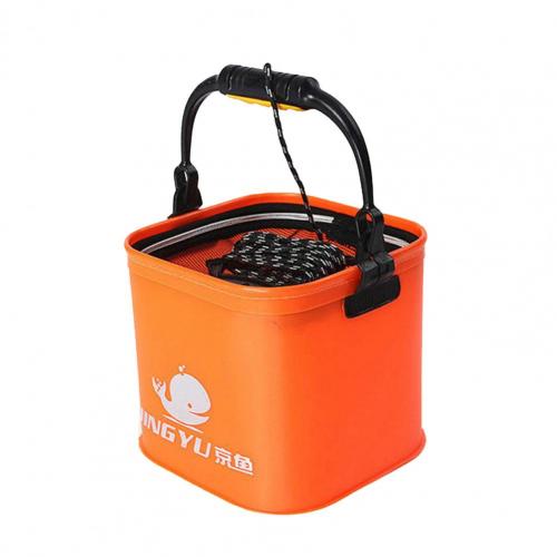Cubo de pesca multiusos, Cubo de pesca Plegable, portátil, grueso, multifuncional, contenedor de cebo vivo para peces: Orange S