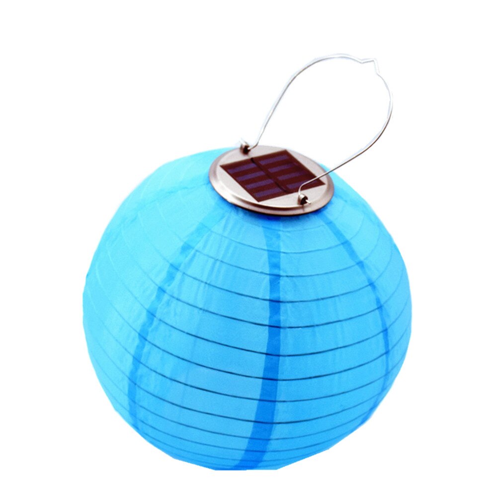 Luces de hadas solares de jardín para exteriores, linternas LED para festivales, lámpara colgante China para celebraciones, iluminación de paisaje impermeable en 7 colores: Azul