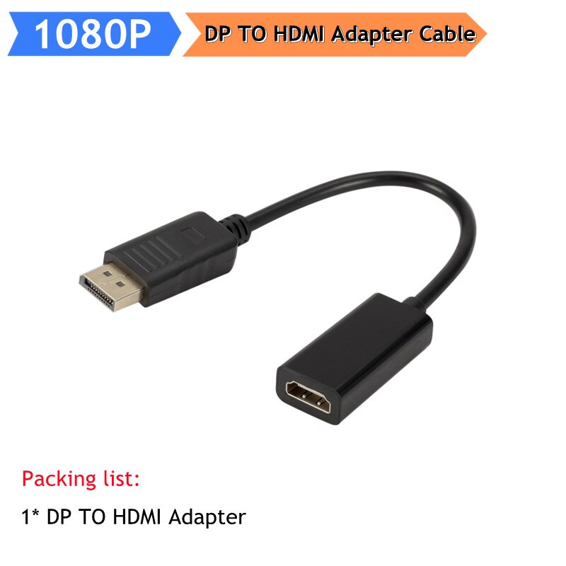 4K Displayport Naar Hdmi-Compatibel Adapter Converter Display Port Male Dp Naar Vrouwelijke Hdtv Kabel Adapter Video Audio voor Pc Tv 1.8M: Short Cable 1080P